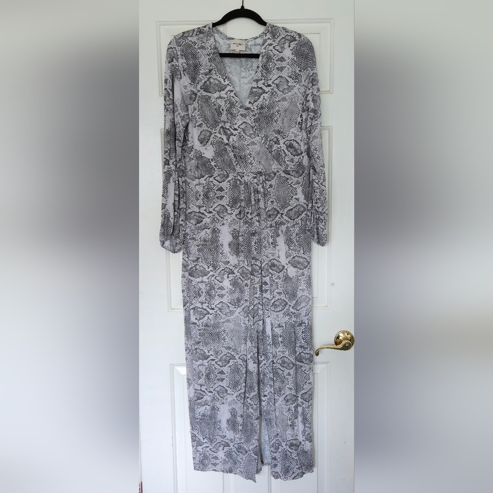 Haute Hippie Gray Snake Print Maxi Dress